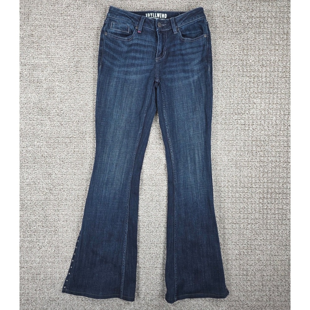 Idyllwind Miranda Lambert Womens Studded Flare Jeans Blue Size 0W (26x32) Dark